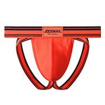 JOCKMAIL Jockstrap Athletic Supporters for Men Jock Strap Male Underwear for Gym Sport, Orange, Medium
