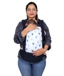 LUVWAY 4-in-1 Baby Carrier with Extra Head Support, Adjustable for 3.5 to 20 Kgs, Comfortable & Versatile Carrier for Infants and Toddlers, Perfect for Parents on The Go (Navy Blue)