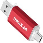 THKAILAR USB C Flash Drive 256GB, USB Flash Drive with Type C and Type A 3.1 Port Compatiable with Android Phone, MacBook Pro, PC(Red)