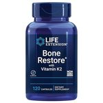 Life Extension, Bone Restore with Vitamin K2, Vitamin D3 and Minerals, 120 Capsules, Laboratory Tested, Gluten Free, SOYA Free, Non-GMO