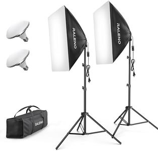 RALENO Softbox Lighting Kit, 20X28-Inch Softbox Photography Lighting with LED Bulbs(50W | 5500K | TLCI≥97), Streaming Lighting for Video Rcording Photoes Portraits YouTube | Model: PS40