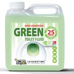LeisureTime Concentrated Green 2in1 Waste and Rinse, 25 Treatments - Formaldehyde Free, Septic Tank Safe Toilet Cleaner Liquid for Cassette, Motorhome and Portable Toilets - Caravan Toilet Chemicals