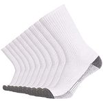 SoxDaddy 10P Pack Men's Cotton Moisture Wicking Cushion Crew Socks (US 10-13/shoe size 6-12, White2)