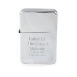 Custom Personalised Father Of The Groom Wedding Silver Lighter. Laser Engraved. Wedding Favour.