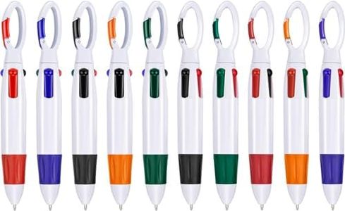 WEZCHUGHAOL 10 Pieces Retractable Shuttle Ballpoint Pens 4-in-1 Neon Color Ballpoint Pen with Buckle Clip on Top for Office School Supplies Students Children Gift