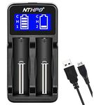 NTHPO Speedy Intelligent Charger, LCD Display Universal Smart Charger for Rechargeable 3.6V/3.7V Li-ion 18650 18490 18350 17670 17500 16340(RCR123) 14500 10440, 1.2V Ni-MH/Ni-CD AA AAA Batteries