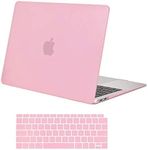 MOSISO Compatible with MacBook Air 13 inch Case 2022 2021 2020 2019 2018 Release A2337 M1 A2179 A1932 Touch ID, Plastic Hard Shell Case & Keyboard Cover for MacBook Air 13.3 inch Case, Pink