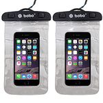 BOBO Universal Waterproof Pouch (Big Size) Cellphone Dry Bag Case for Smartphone – Transparent (Pack of 2)