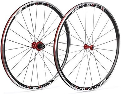 BUCKLOS Road Bike Wheelset 700c, Aluminum Alloy QR Wheels V Brake Clincher, Double Wall Flat Spokes Bicycle Wheel Set, Rear 7-11 Speed Wheelsets Hub 30mm Rims Bike Accessories