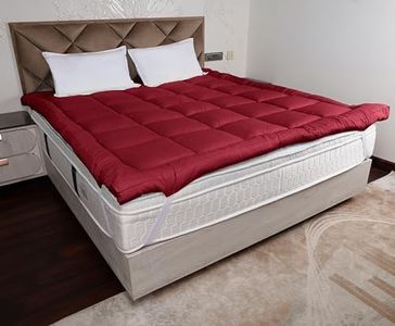 AVI Soft 5D Spiral 2500 GSM Microfiber Mattress Topper Twin Bed, Extra Thick Cooling Mattress Padding for Back Pain, Cotton Top & Bottom with Elastic Bands, Maroon, 48x78 Inches