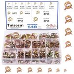 Tnisesm 140 Pcs 12 Values 6-22mm Spring Band Type Action Pipe Clamp, Air Hose Tube Water Pipe Fuel Pipe Silicone Vacuum Hose Clamp Fasteners Assortment Kit TN-23-1