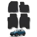 Rubber Car Mats Compatible with VW Tiguan (2016+) Tailored Fit Rubber Floor Mats Set Accessory Black Custom Fit 4 Pieces with Clips - Anti-Slip Backing, Heavy Duty & Waterproof