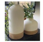 SPHINX Decorative Ceramic Vase, Flower Vase, Pampas Grass Vase, Vase for Money Plant Live Plants, Centrepiece for Home, Office,Gifts - (Bottle Two Tone Set of 2 (5.5 & 9 Inch))