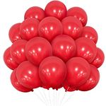 Eitolo Red Balloons, 50 Pcs Balloon Pack 10 Inch Red Balloon, Matte Latex Balloons for Red Theme Graduation Valentines Day Birthday Party Proposal Wedding Baby Shower Anniversary Decoration