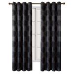 Set of 2 Panels 104"Wx84"L -Royal Tradition - Lexington - Black - Jacquard Grommet Window Curtain Panels , 52-Inch by 84-Inch each Panel. Package contains set of 2 panels 84 inch long.