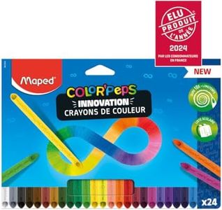 Maped Color'Peps Infinity - Lápices de colores (100% mina, 100% utilizable, sin residuos, sin talla, dura mucho tiempo, forma triangular ergonómica, bolsa de 24 lápices