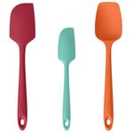 U-Taste Silicone Baking Spatula Set: 600ºF High Heat Resistant, BPA-Free Flexible Rubber Kitchen Cooking Mixing Scraper, Dishwasher SafeSeamless Utensil for Nonstick Cookware Set of 3 (Colorful)