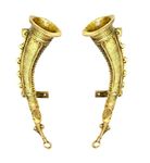 Purpledip Brass Door/Window/Cupboard Handle: Fog Horn Musical Instrument Design Set of 2 (11136a)