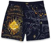 Harry Potter Hogwarts Marauders Map Men's Briefly Stated Boxer Shorts Underwear (Small, Navy)