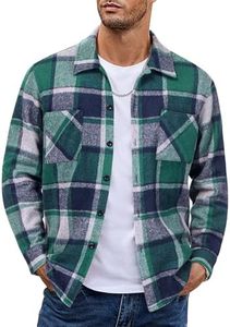 COOFANDY Flannel Shirts for Men Casual Trucker Jackets Fall Plaid Shacket