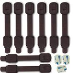 Child Safety kid safety Cabinet Lock Child Proofing Strap Locks for Baby Safety lock,Free Extra Adhesive Tape Included.No Drilling,Easy Installation.(Brown, 8 Pack)