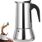 12 Cup 600 ml 20 oz Stovetop Espresso Maker Stainless Steel Moka Pot Espresso Maker Percolator Italian Coffee Maker Capable Moka Coffee Machine Cafe Percolator Maker for Home Camping