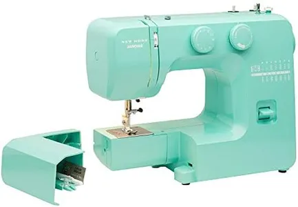 Janome Arctic Crystal Easy-to-Use Sewing Machine with Interior Metal Frame, Bobbin Diagram, Tutorial Videos, Made with Beginners in Mind!, Turquiose