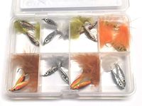 BestCity Fly Fishing Flies EPOXY MINNOWS 16 Flies for trout supplied with FREE clip shut fly box #340,