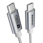 BENFEI USB C Fast Charging Cable(100W3.3ft), Tangle-Free Silicone USB-C Cable Aluminum Shell, Woven Design for iPhone 15/15Pro/15Plus/15ProMax MacBook Pro/iPad Pro/Air 4,Samsung Galaxy S23+/S23