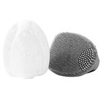 REVEX Face Scrubber,2Pcs Silicone Face Scrubber for Women Men,Face Scrubber Exfoliator Brush, Manual Facial Cleansing Brush,Exfoliating Face Scrubber for Sensitive Skin.(White+Gray)