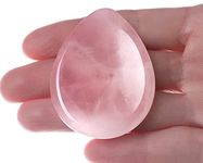 DUQGUHO 1.7" Worry Stone Natural Rose Quartz Healing Crystals Thumb Worry Stones for Anxiety Reiki Crystal Gemstone Polished Pocket Energy Quartz Stone