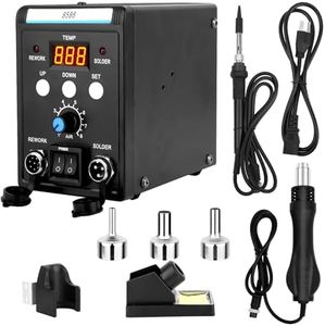 Anveltech Estación de soldadura digital 2 en 1 de 750 W, estación de desoldadura digital con pistola de aire y soldador,utilizado en manualidades, reparación de relojes, soldadura de alambre