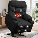 Korser Power Recliner Chair with Massage and Heating, Power Lift Recliner Chair for Elderly and Adults, Electric Recliner with Remote Control and Cup Holders for Living Room, Linen Fabric