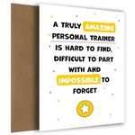 Personal Trainer Thank You Card - Impossible to Forget - Appreciation Card for Personal Trainer to Express Thanks to Him or Her - Leaving, Retirement