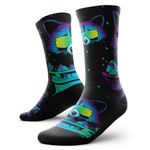 Outway Dumpster Diver Crew Socks, Moisture-Wicking Athletic Calf Socks with Arch Support for Men and Women, Colorful Design, Size M/L