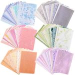 JHGCVX 120 Pcs Textured Scrapbook Paper and 36 Sheets Mesh Fabric Set with 30 Vintage Wooden Buttons,6 Pack Mixed Special Paper for Scrapbooking Planner Bullet Junk Journal,Retro Art Crafts