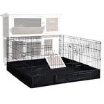 Aivituvin Metal Rabbit Hutch Pet Playpen,Black