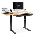 Dellonda Electric Standing Drafting Desk, Drawing Sit/Stand Table with 0°-40° Tilt & Drawer - DH71