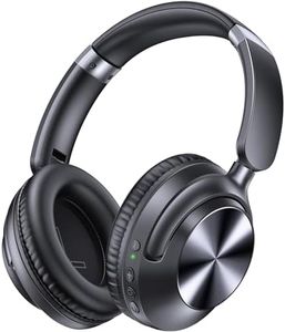 TAGRY Hybrid Active Noise Cancelling Headphones 100H Playtime Wireless Bluetooth Over Ear Headphone with Fast Charging Hi-Res Audio Comfort Earcups Headsets for Home Travel Office Phone PC Black