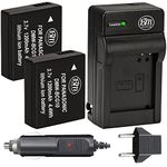 Pack of 2 DMW-BCG10 Batteries and Battery Charger for Panasonic Lumix DMC-ZS5 DMC-ZS7 DMC-ZS8 DMC-ZS9 DMC-ZS10 DMC-ZS15 DMC-ZS19 DMC-ZS20 DMC-ZS25 DMC-TZ6 DMC-TZ7 DMC-TZ8 DMC-TZ10 DMC-TZ18 DMC-TZ19 DMC-TZ20 DMC-ZR1 DMC-ZR3 Digital Camera + More!!