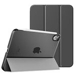 MoKo Case Fit New iPad Mini 6 2021 (6th Generation, 8.3-inch) - Slim Lightweight Hard Clear Back Shell Stand Cover with Translucent Frosted Back Protector, with Auto Wake/Sleep, Space Gray