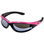 Global Vision Eyewear Black and Pink Frame Hawkeye Ladies Riding Glasses