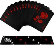 Joyoldelf Playing Cards, Waterproof Deck of Cards with Unique Pattern & Flower Backing, PVC Poker for Party, Game and Magic