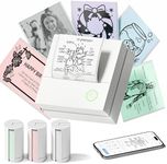TYPONOS Sticker Printer, PM290 Mini Printer, Bluetooth Sticker Maker Machine with 3 Rolls Paper, Mini thermal printer for Study Notes, Journal, Lists, Pictures, DIY Gifts for School Office Home, White