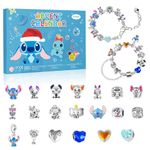 Manaror Advent Calendar 2024 Christmas Cute Cartoon Charm Fashion Christmas with 2 Bracelet and 22 Pieces Unique Jewelry Set for Girls, Teens