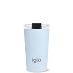 iglu Reusable Coffee Cup | Thermal Insulated Stainless Steel Travel Mug with Screw Lid | Leakproof & Double Walled - Great for Hot & Cold Drinks | Premium Eco-Friendly Gift (Arctic Blue, 12.5oz)