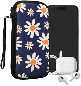 kwmobile Housse de Protection pour Smartphone XXL - 7" - Sacoche de Protection pour Téléphone Portable en Néoprène Marguerites Bleu-Blanc-Jaune