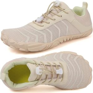 Barefoot Shoes Men Women Minimalist Shoes Zero Drop Workout Cross-Trainer Hiking Water Wide Toe Box Grounded Footwear Weightlifting Walking Beige
