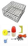 KUFA Vinyl Coated Crab Trap Accessory Kit (100' Poly Rope with Line Weight, Clipper, Bait Bag & 11" Float)