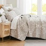 Southshore Fine Living, Inc. Ashanti Collection Oversized King Quilt Bedding Set Lightweight, Soft Bedspread 3-Piece, Two Matching Shams (108 in Wide x 98 in Long), Bone, King/California King